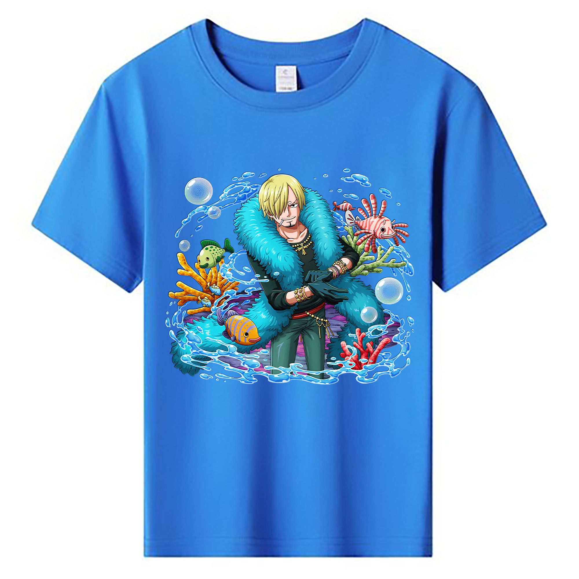 （画像用） ワンピース サンジ ONE PIECE Sanji 綿100％キッズTシャツ（フロントプリント）